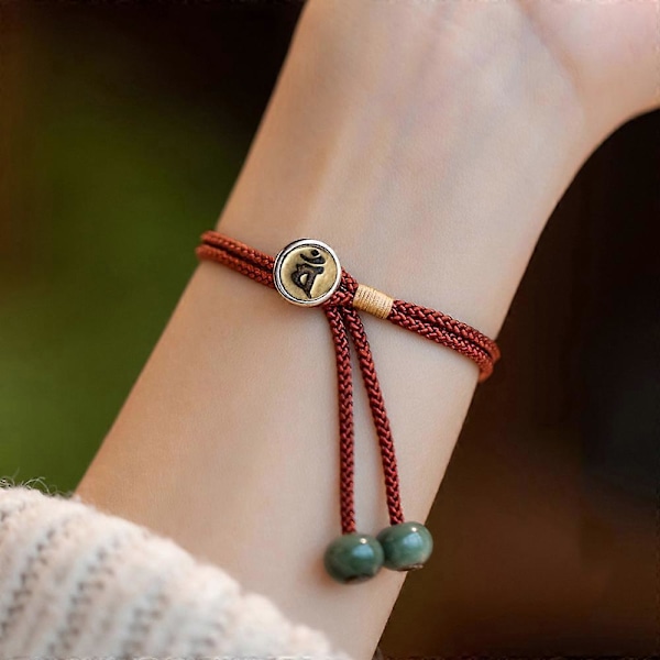 2 st Handgjorda Vävda Snöre Armband | Bomulls Knut Tråd Armband | Justerbart Unisex Vänskapsband - Stil 3
