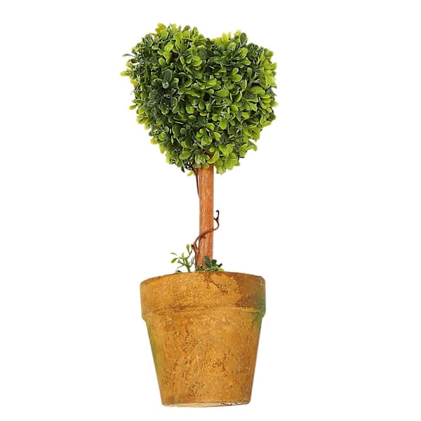 Plastik Have Græs Bold Topiary Træ Pot Tørret Plante til Bryllupsdekoration (Hjerteformet)