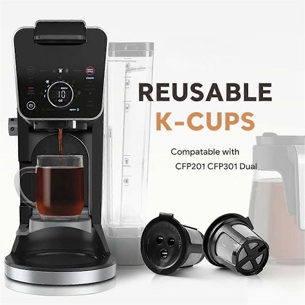 4-pack Återanvändbara K-Cups Kaffekapslar för Dubbel Bryggning