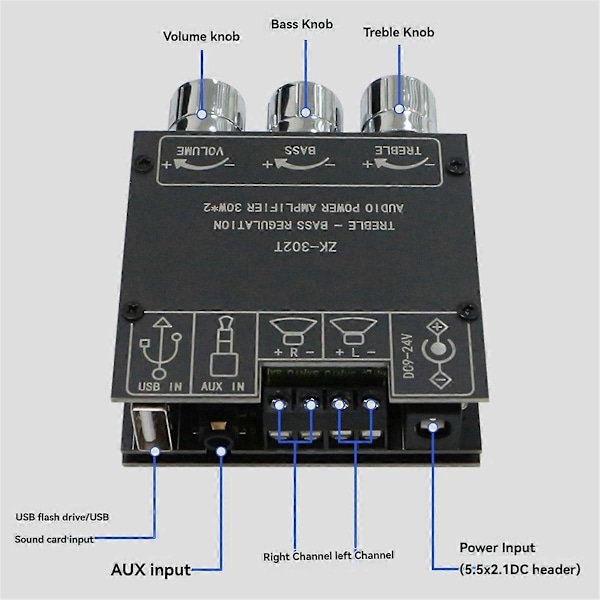 -302T Bluetooth Digitaalinen tehomoduuli 2.0 Stereo Dual Mercy