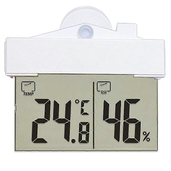 Digital Transparent Hemfönsterdisplay Hygrometer Inomhustemperatur