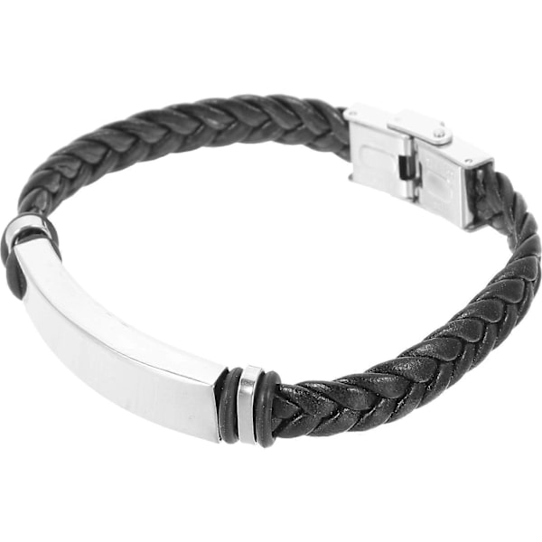 Herrarmband Herr Rostfritt Stål Armband Flätat Armband Läderarmband Läder Vävda Armband