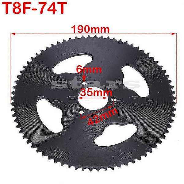 38t/44t 54t 64t 74t T8f 54/26/29/35mm Bakre Kedjehjul Mini Moto Atv Quad Dirt Pit Pocket Bike Cross 47cc 49cc Delar T8F-74T-35MM