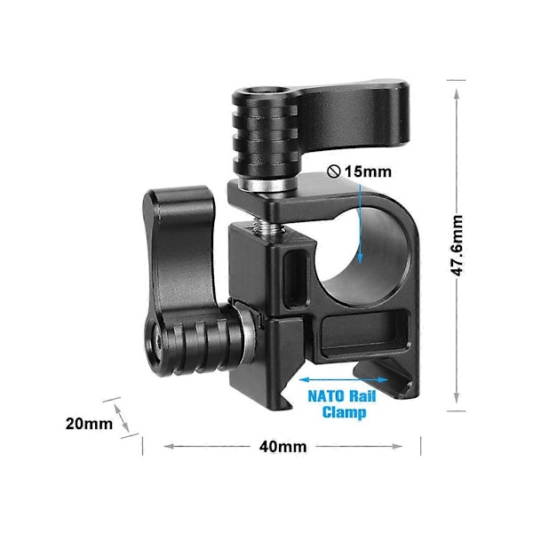 15 mm:n yhden reiän puristinlaitteen pikakiinnitys DSLR-kameroille
