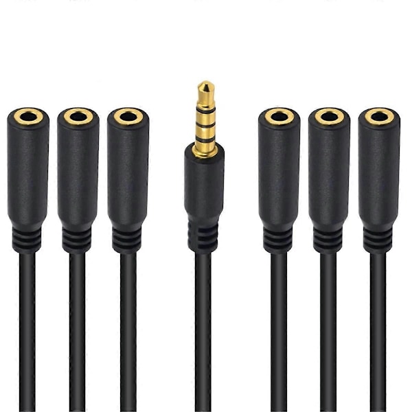 4-polet TRRS han til 5 porte Aux kabel øretelefon mikrofon lydadapter