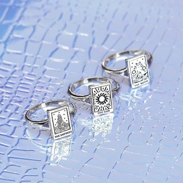 Ring som passar ditt finger, fiskstjärt/sol/måne, ring i legering, astrologi, spådom, magi A