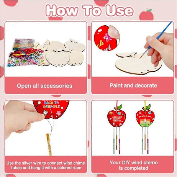 Barns Vindspel Ornament DIY Målad Hänge, Bi-set