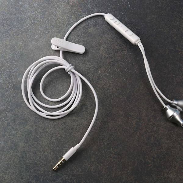 Anti-strålnings Binaural Hörlurar Stereo Hörlurar med Mikrofon Universal 3.5mm Brusreducerande Luftrör Akustiska Öronsnäckor