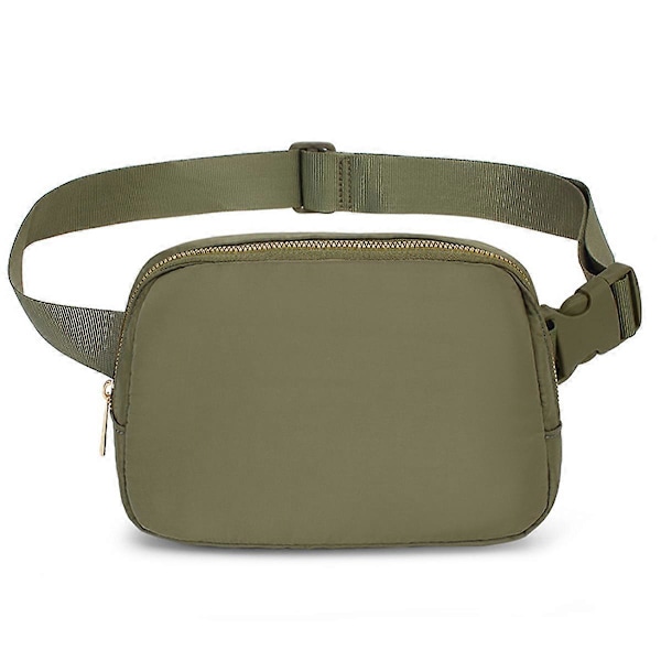 KXJ-Bältesväska för Kvinnor Trendiga Magväskor Crossbody Väska Midjeväska för Vandring Promenader Cykling Resor Khaki Green