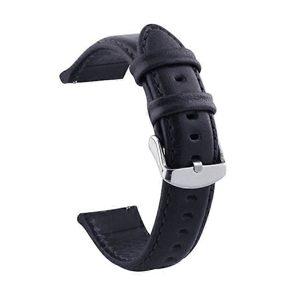18/20/22/24mm Vaihto Universal Keinonahkainen Kellon Ranneke Lug-nastalla Black 22mm