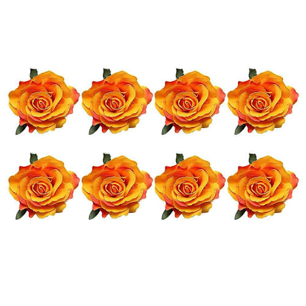 8 st Tygbroscher i form av blommor, verklighetstrogen ros, corsage, brud, bröstnålar, klänningsnål