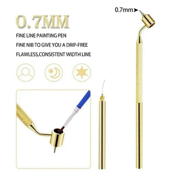 0,7 mm snedställd finlinjemålningspenna Fluid Writer Pen Aluminium