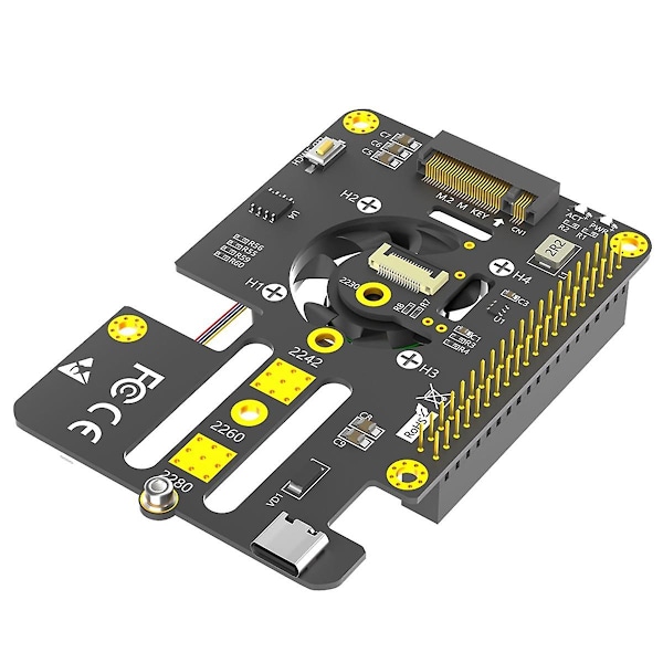 3 i 1 Combo M.2 NVMe till PCIe Adapter med Kylfläkt och Automatisk Missfärgning LED för 5