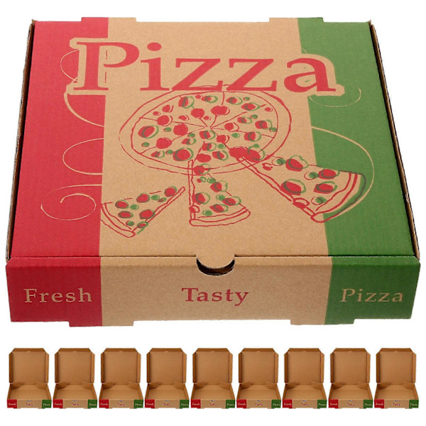 10 st Papper Pizzakartong Tom Tjockare Papper Pizzafodral 8 tum Takeout Pizzabärarlåda