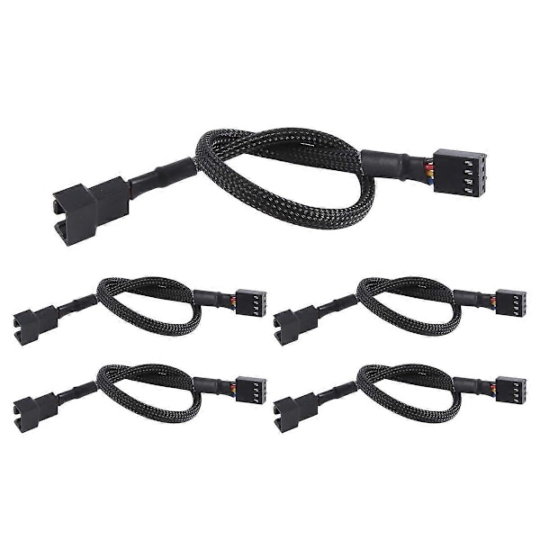 PWM Förlängningskabel - 30 cm för ATX-chassi 3-Pin & 4-Pin Kylfläktar