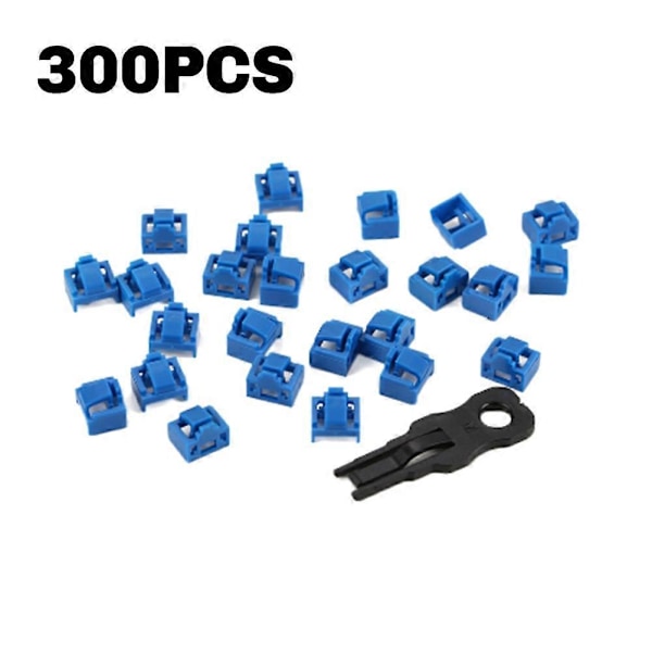 300 st Blå RJ45 Port Ethernet LAN Hub Dammskydd Plugghatt