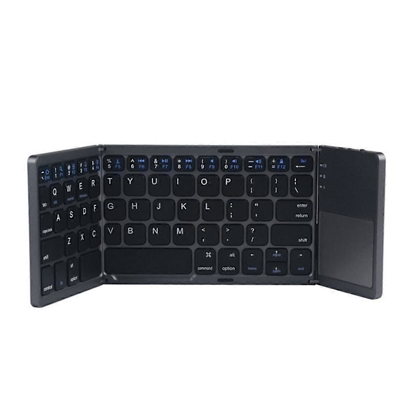Mini tri-fold trådlöst bluetooth-tangentbord för IOS Android Svart