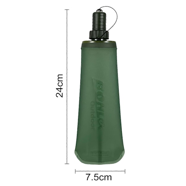 250/500ML Vikbara Vattenflaskor TPU Vattenpåse BPA-Fri Hopfällbar Flaska för Löpning Vandring Cykling Klättring Green 250ml