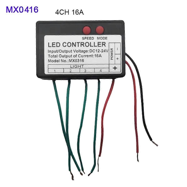 DC12V-24V LED Strip Ljus Kontroller Hopp Vatten Burst Flash Häst Skylt Ljusande Ord Exponerad Ljuslåda RGB Kontroller 4CH