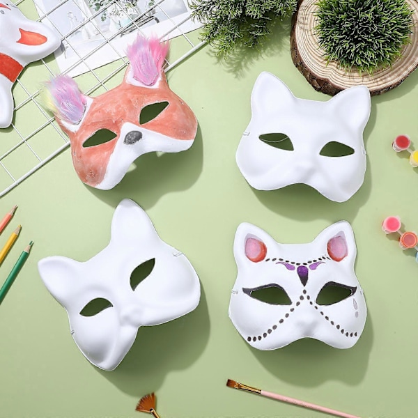 10 kpl Juhlat Tyhjä Naamio Eläin Cosplay Naamio DIY Naamio Maalaamaton Tyhjä Naamio Naamiaisnaamio