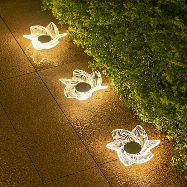 4 st Solar akryl trädgårds nedgrävd ljus utomhus trädgårdslampa F
