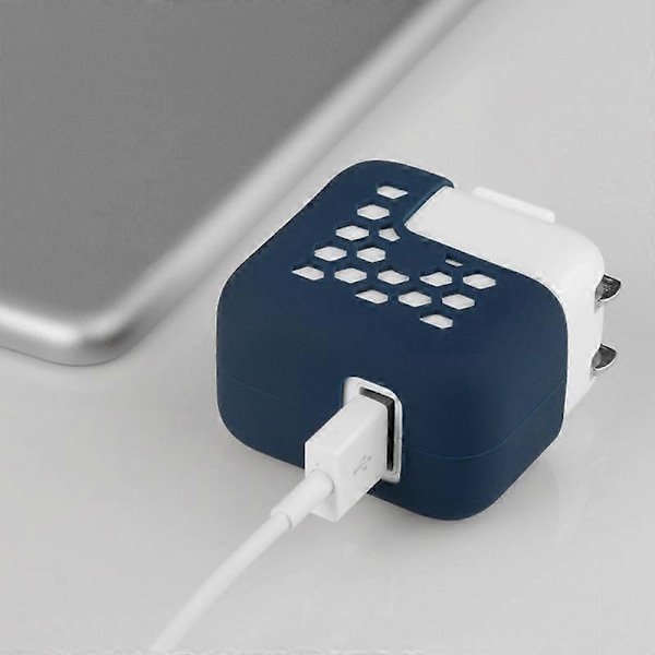 Adapter Skydd Mjukt Splittersäkert Silikon Ihåligt Honungskake Skyddsfodral för Macbook Laddare Red A