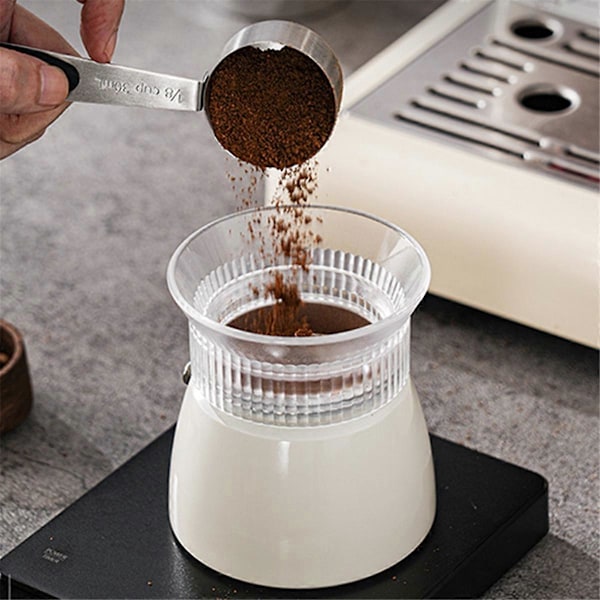 Kaffepress för Moka Pot Roterande Pulverdosering för 150ml Svart