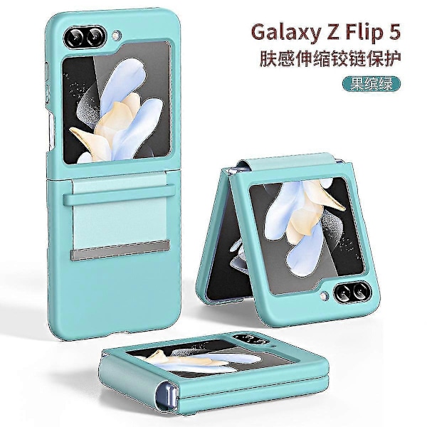 Hudkänsla Enfärgad Gångjärnsskydd Stöttåligt Skal För Samsung Galaxy Z Flip 5 Green