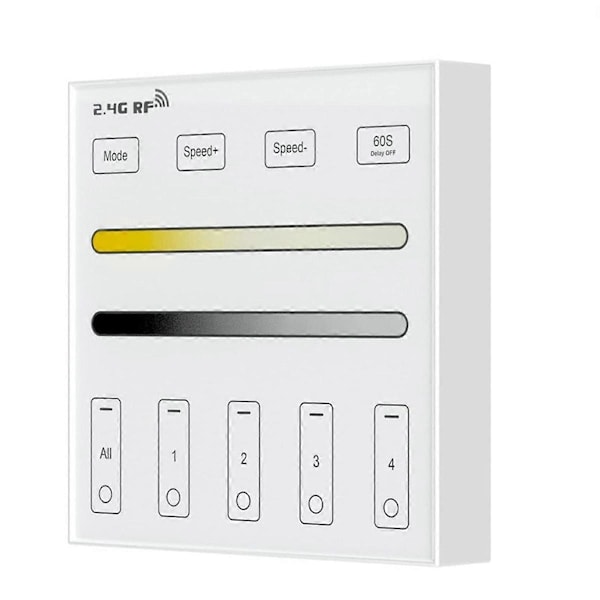 2.4G RF 4 Zone 86 Panel /CCT Smart LED Controller Dual Farve