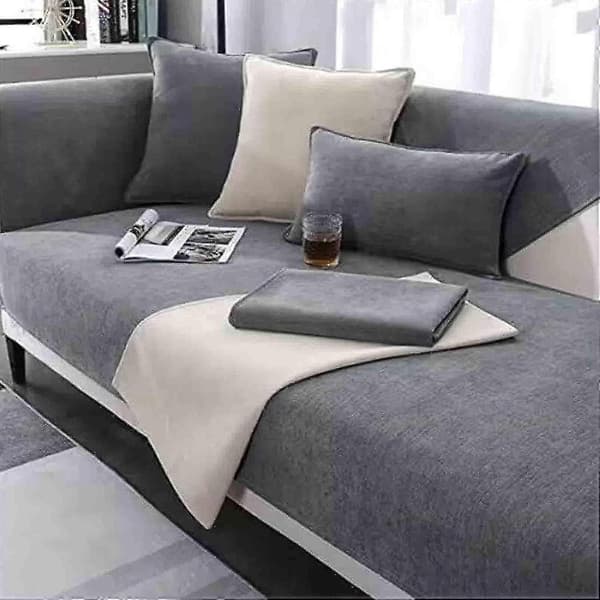 Sklisikker vintage sofabeskyttelse sofateppe Dark Grey 90x180cm
