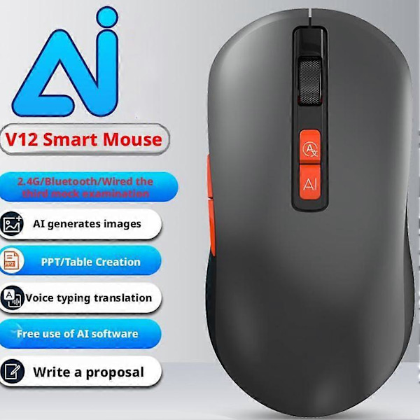 AI Bluetooth Smart Röststyrd Mus Orange Gray