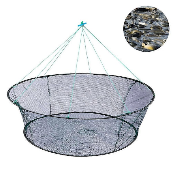 Lös Mun Fällbar Drop Fiske Nät Räkfångare Tank Gjutnät Fiske 80x60cm