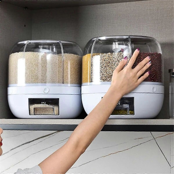 360° Roterande Spannmålsdispenser Spannmålsförvaringslåda Transparent Förseglad