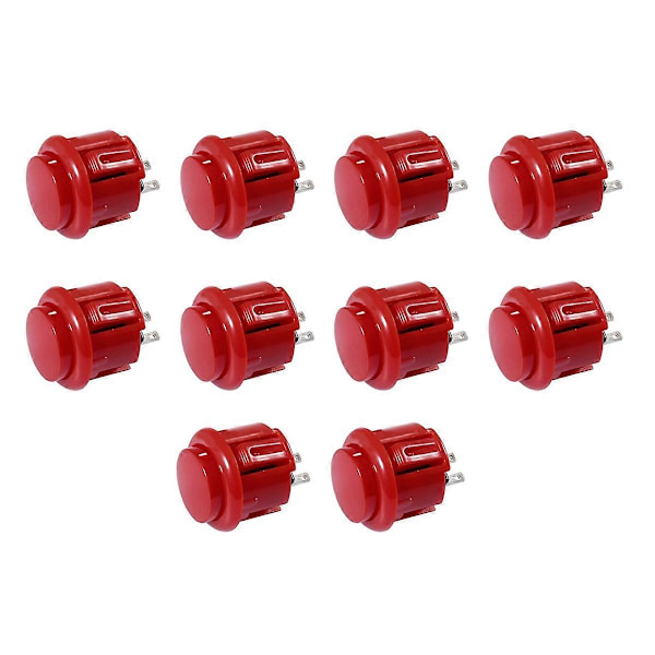 10 st Arkadknappar 24 mm Responsiva Arkadknappar Röda