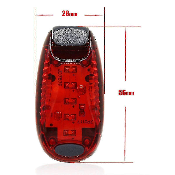 2kpl Led-turvavalot S Koirat Bonus Juoksu Klipsikiinnitteinen Strobe Hyvä Näkyvyys 3 Tilaa Juoksijoille Pyöräilyyn Red