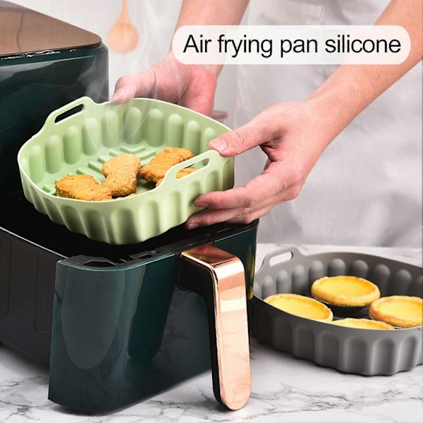 Airfryerform Non-Stick Livsmedelsgodkänd Jämn Uppvärmning Airfryer Silikonkruka Köksartiklar Red L