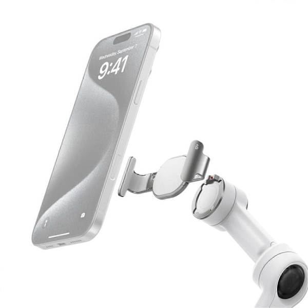 Magnetisk telefonklemme til Insta360 Flow 2 Pro mobiltelefonhoved hvid
