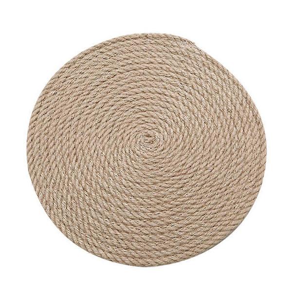 1 kpl Amerikkalainen maalaistyylinen pellavainen pöytämatto ateria pöytälevy kuumuutta kestävä eristystabletti lasinalunen kotiin teehuoneeseen kahvilaan khaki (koko L)