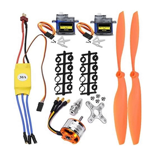 2212 1400KV Motor+30A ESC+SG90 Servo+8060 Propeller Set för RC Flygplan Quadcopter Fastvingat Flygplan Helikopter