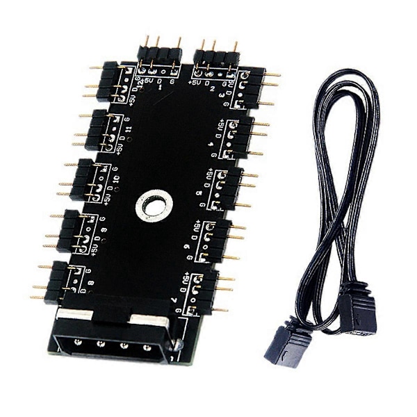Moderkort 1 till 11 5V 3 Pin PWM Kylfläkt HUB 4PIN IDE Strömförsörjning