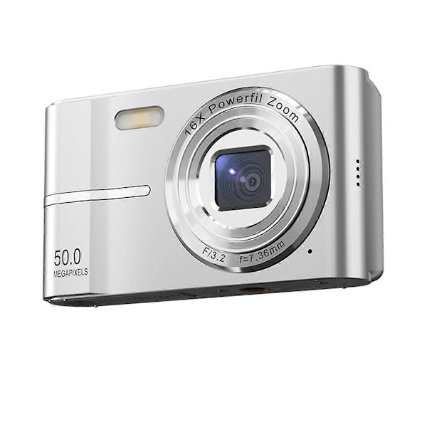 2,4 tuuman 50 megapikselin 16x zoom videokameratallennin, hopea