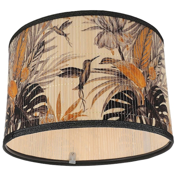 Tryckt Bambu Lampskärm Hängande Lampskärm Skydd Hem Dekorativ Lampskärm Taklampskydd