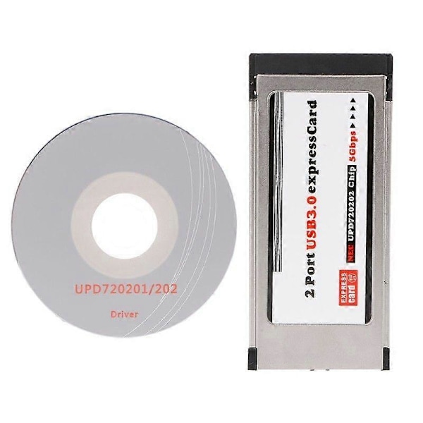PCI-E PCI Express till USB 3.0 2 Port 34 mm Expresscard Kort Konverter Adapter