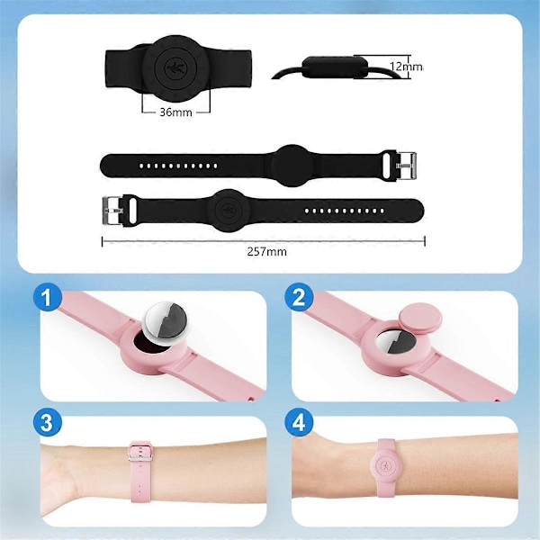4 st Armband för Barn Silikon Vattentätt Fodral C