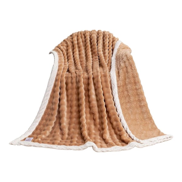 Sommarpläd Filt Fleece Filt Enfärgad Design Hudvänlig Andningsbar Hållbar Sömnad Tvättbar Sängfilt Coffee M
