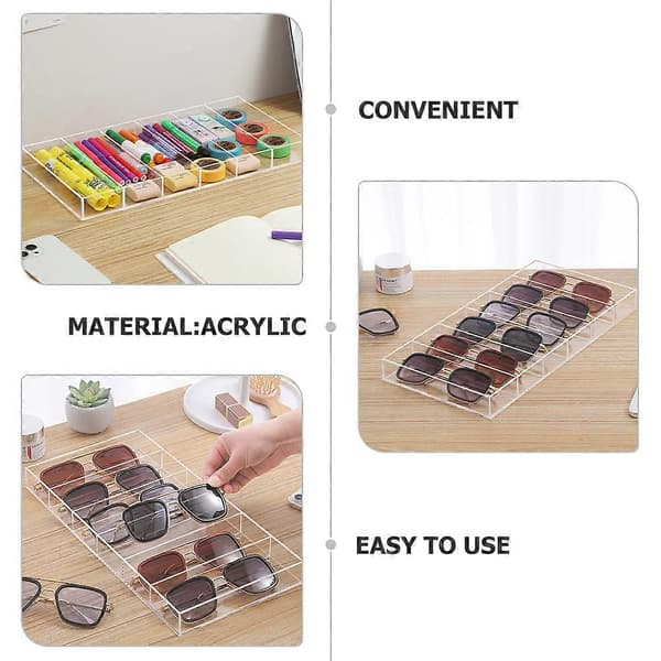 Klar Brille Display Boks 6 Gitre Solbrille Organizer Vinduesdisplay Holder Solbrilleholder