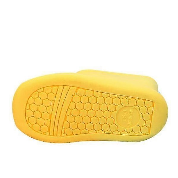 Regnstövel för pojkar och flickor, halkfri med sött mönster YELLOW 28