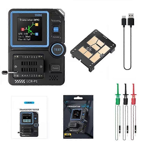 FNIRSI LCR-P1 Transistorin testaaja Diodi Triodi MOSFET NPN PNP SMD LCR ESR Mittari