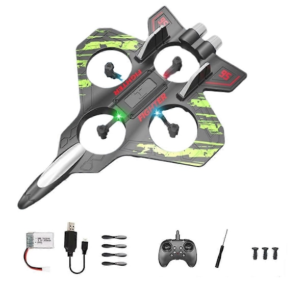 RC Flygplan 2.4G Fjärrkontroll Flygande Leksak Barn Present Grön