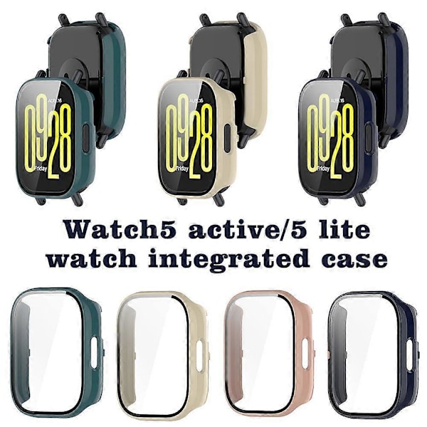 Kattava TPU-kotelo Redmi Watch 5 Active/5 Lite PC-lasikalvo Cove -kellolle Clear For Watch 5 active